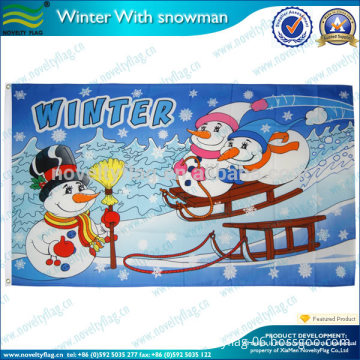 Custom winter snow Christmas flag